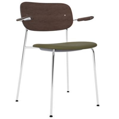 Audo Copenhagen Co Armchair, Partially Upholstered in Green