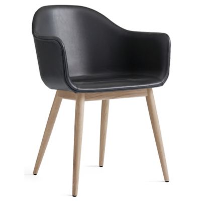 Audo Copenhagen Harbour Armchair, Wood Base, Fully Upholstered - Color: Bla