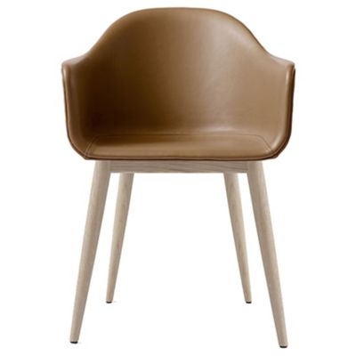 Audo Copenhagen Harbour Armchair, Wood Base, Fully Upholstered - Color: Bro