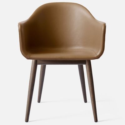 Audo Copenhagen Harbour Armchair, Wood Base, Fully Upholstered - Color: Bro