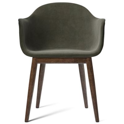 Audo Copenhagen Harbour Armchair, Wood Base, Fully Upholstered in Brown