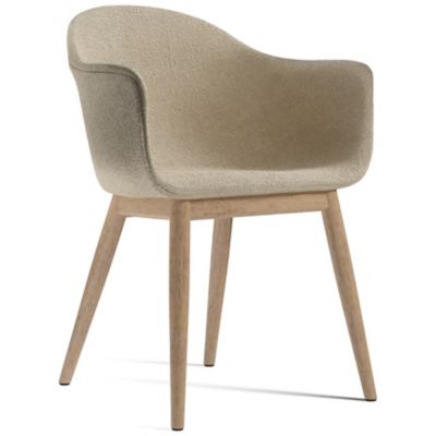 Audo Copenhagen Harbour Armchair, Wood Base, Fully Upholstered - Color: Cre