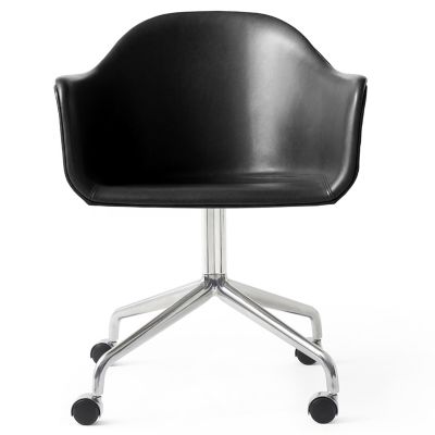 Audo Copenhagen Harbour Chair, Swivel Base, Upholstered in Black
