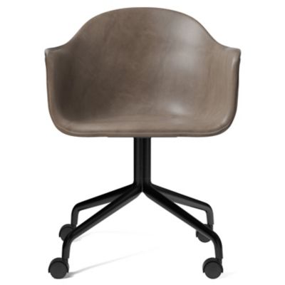 Audo Copenhagen Harbour Chair, Swivel Base, Upholstered in Orange