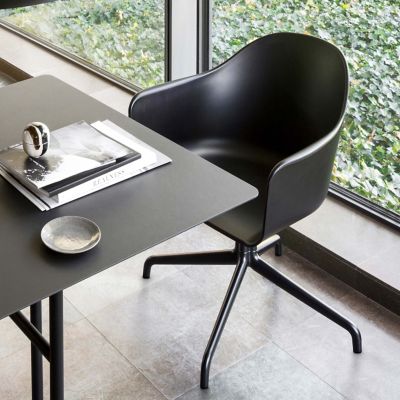 Audo Copenhagen Harbour Armchair, Swivel Base in Black