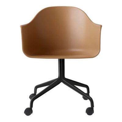 Audo Copenhagen Harbour Armchair, Swivel Base in Brown SKU:MEN1938514 sku MEN1938514