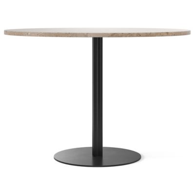 Audo Copenhagen Harbour Column Round Dining Table in Black, Size: Large