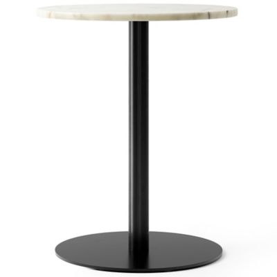 Audo Copenhagen Harbour Column Round Dining Table in Black, Size: Small
