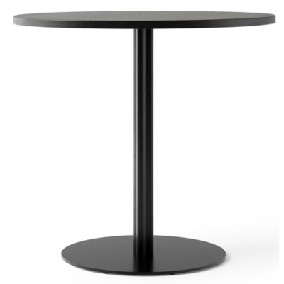 Audo Copenhagen Harbour Column Round Dining Table in Black, Size: Medium