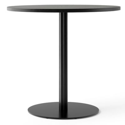 Audo Copenhagen Harbour Column Round Dining Table in Black, Size: Medium