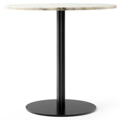 Audo Copenhagen Harbour Column Round Dining Table in Black, Size: Medium