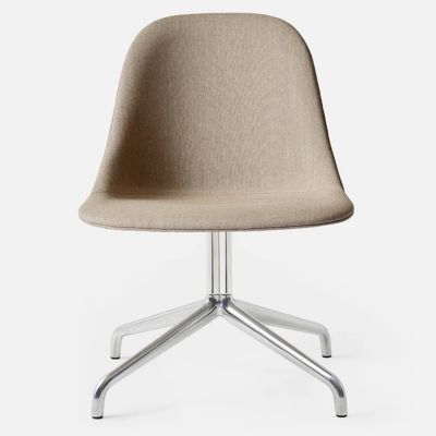 Audo Copenhagen Harbour Side Chair Swivel Base, Upholstered - Color: Brown 