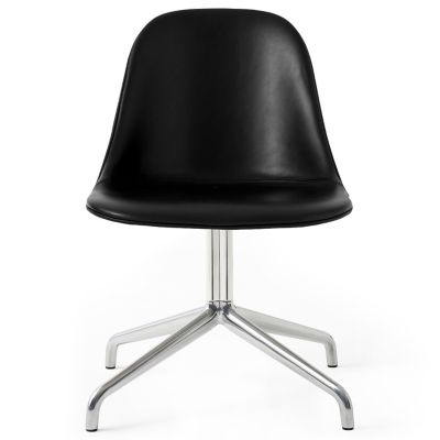 Audo Copenhagen Harbour Side Chair Swivel Base, Upholstered in Black