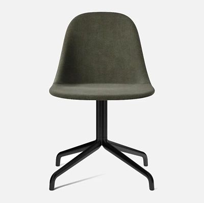 Audo Copenhagen Harbour Side Chair Swivel Base, Upholstered - Color: Brown 