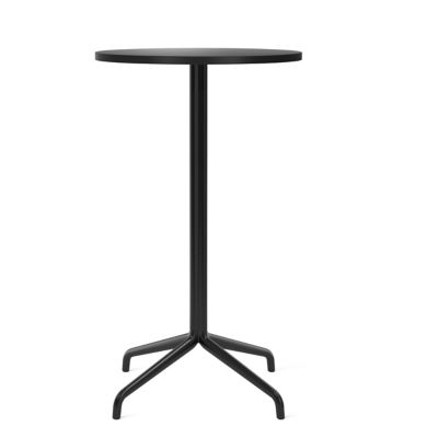 Audo Copenhagen Harbour Column Round Bar Table with Star Base in Black, Si