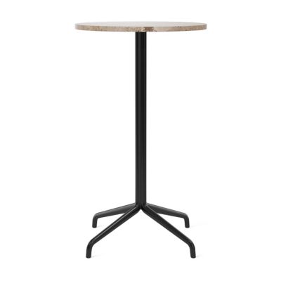 Audo Copenhagen Harbour Column Round Bar Table with Star Base in White, Si
