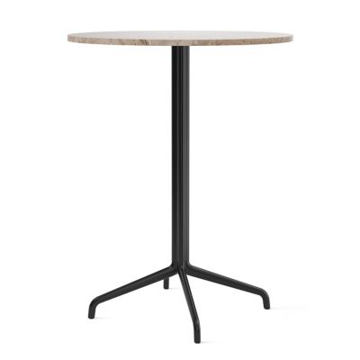 Audo Copenhagen Harbour Column Round Bar Table with Star Base in Beige, Si SKU:MEN2130705 sku MEN2130705