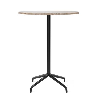 Audo Copenhagen Harbour Column Round Bar Table with Star Base - Color: Whi