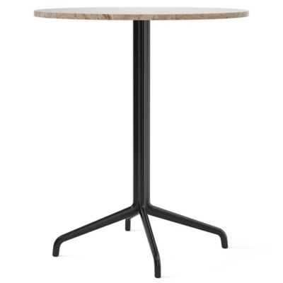 Audo Copenhagen Harbour Column Round Bar Table with Star Base in Beige, Si