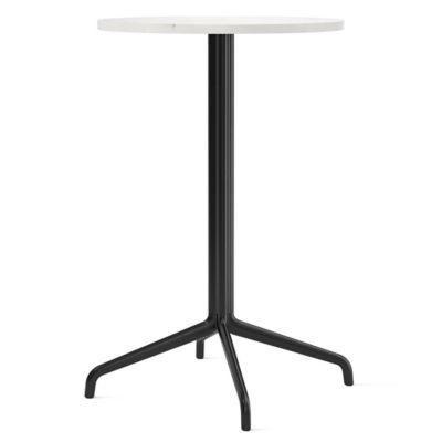 Audo Copenhagen Harbour Column Round Bar Table with Star Base in White, Si