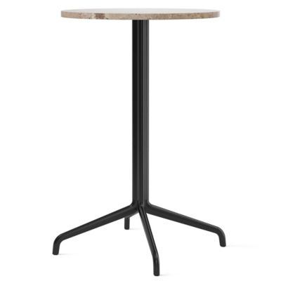 Audo Copenhagen Harbour Column Round Bar Table with Star Base in Beige, Si