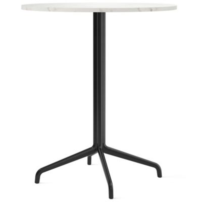 Audo Copenhagen Harbour Column Round Bar Table with Star Base in White, Si