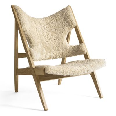 Audo Copenhagen Knitting Sheepskin Lounge Chair - Color: White - 9680006-03