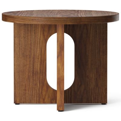 Audo Copenhagen Androgyne Side Table, Wood Base, 20-Inch in Brown