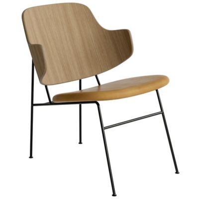 Audo Copenhagen The Penguin Lounge Chair, Upholstered Seat in Beige