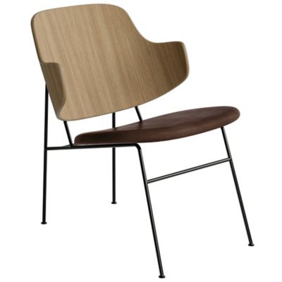 Audo Copenhagen The Penguin Lounge Chair, Upholstered Seat in Beige