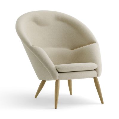 Audo Copenhagen Oda Lounge Chair - Color: White - 1213002-000100ZZ