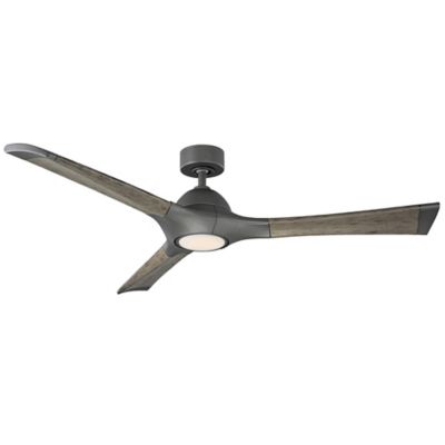 Modern Forms Woody Smart Ceiling Fan - Color: Weathered - Blade Color: Weat