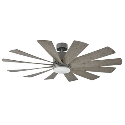 Modern Forms Windflower Smart Ceiling Fan - Color: Grey - Blade Color: Weat