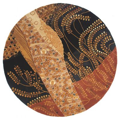 Momeni New Wave NW-01 Round Area Rug - Color: Brown - Size: 5 Ft. 9 In. x 5