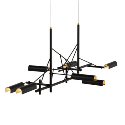 Moooi Tinkering LED Linear Chandelier - Color: Brass - Size: 7 light - 8718