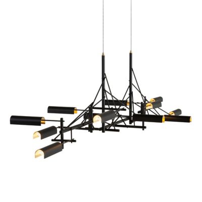 Moooi Tinkering LED Linear Chandelier - Color: Brass - Size: 12 light - 871