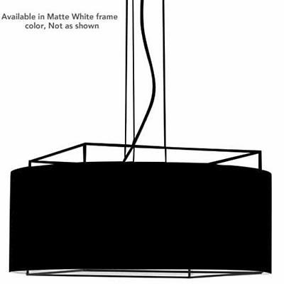Lewit T Pendant (25.5 In D/Matte White/Black linen)-OPEN BOX