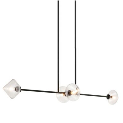 Huxe Adelina Diamond Linear Chandelier Light - Color: Black