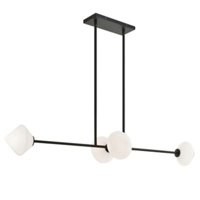 Huxe Adelina Diamond Linear Chandelier Light - Color: Black