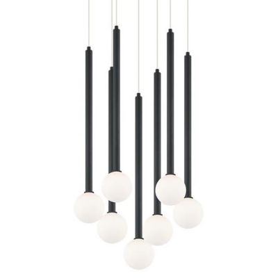 Huxe Aurelio LED Multi-Light Pendant Light - Color: White - Size: 7 light