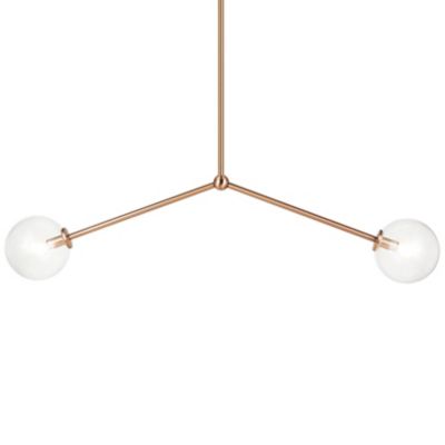 Huxe Adelina Round Shade Pendant Light - Color: Brass - Size: 2 light