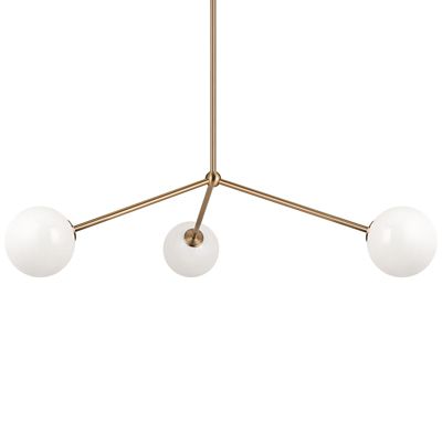 Huxe Adelina Round Shade Pendant Light - Color: Brass - Size: 3 light