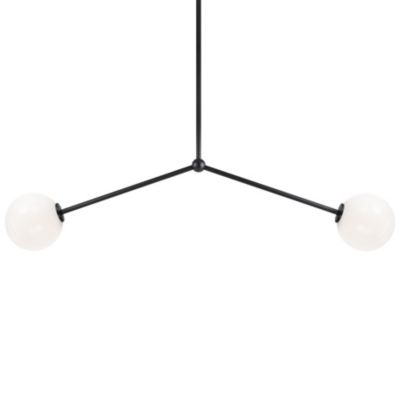 Huxe Adelina Round Shade Pendant Light - Color: Black - Size: 2 light