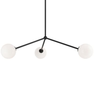 Huxe Adelina Round Shade Pendant Light - Color: Black - Size: 3 light