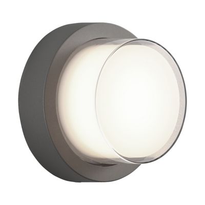 Huxe Flint Round LED Wall Sconce - Color: Grey