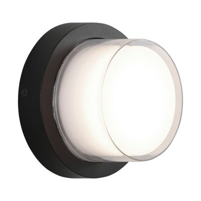 Huxe Flint Round LED Wall Sconce - Color: Black