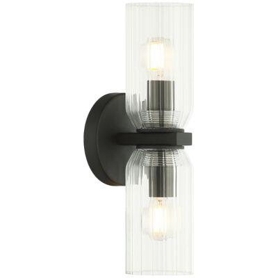 Huxe Tesso Wall Sconce - Color: Black - Size: 2 light