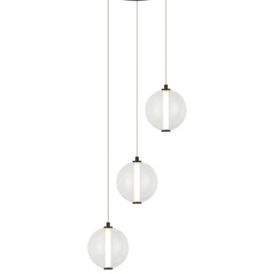 Huxe Bellia LED Multi-Light Pendant Light - Color: Clear - Size: 3 light