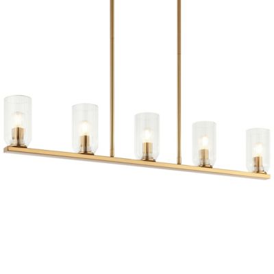 Huxe Tesso Linear Chandelier - Color: Brass - Size: 5 light