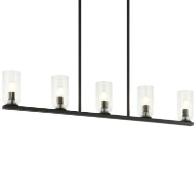 Huxe Tesso Linear Chandelier - Color: Black - Size: 5 light